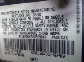 2002 TOYOTA CAMRY GRAY,LE,2.4L AT.  Z24898